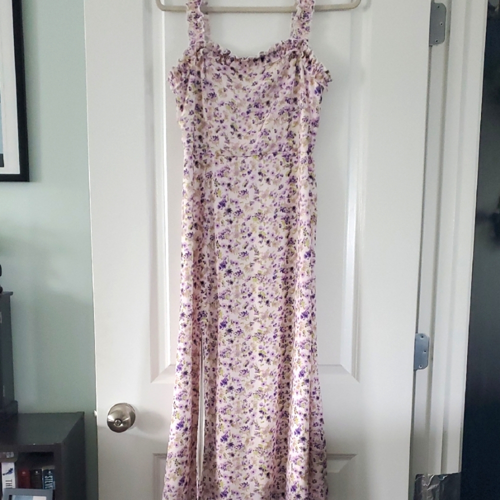 Altar'd State Purple and White Maxi Sundress